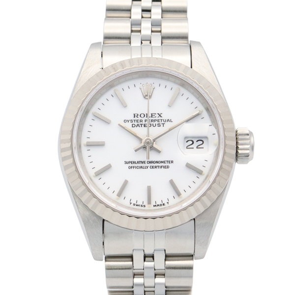 ROLEX Datejust E Wrist Watch 69174 Auto 18KWG Gold Stainless Steel Used Women