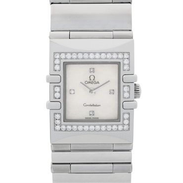 OMEGA Constellation Quadra Diamond Bezel Wrist Watch Quartz SS Used Women