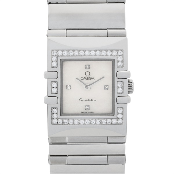 OMEGA Constellation Quadra Diamond Bezel Wrist Watch Quartz SS Used Women