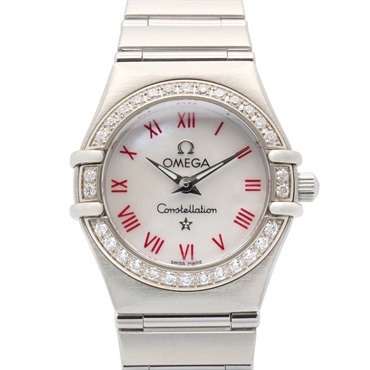 OMEGA Constellation mini bezel diamond Wrist Watch 1466.63 Quartz SS Used Women
