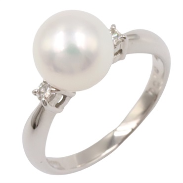 JEWELRY Akoya pearl Ring Diamond Pt900 Platinum White Used women US size 6
