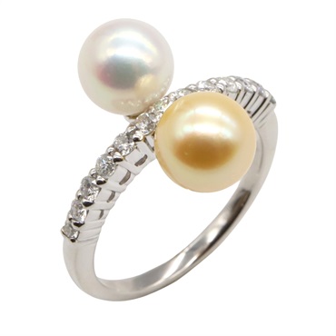 JEWELRY Akoya pearl Diamond Ring Pt900 Platinum White Used women US size 6