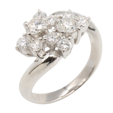 JEWELRY Diamond Ring Pt900 Platinum Used women US size 5.25