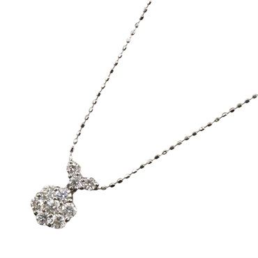 JEWELRY Diamond Pendant Necklace 18KWG White Gold Used 36/40cm