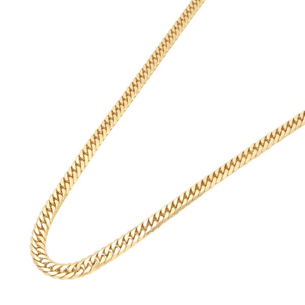 JEWELRY Double 6 side Flat link chain Necklace 18KYG Yellow Gold Used unisex