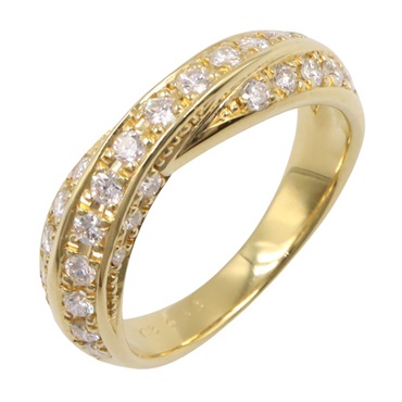 JEWELRY Diamond Ring 18KYG Yellow Gold Used women US size 5.5