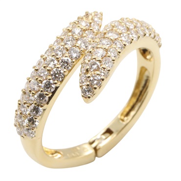 JEWELRY Diamond Ring 18KYG Yellow Gold Used women US size 6.5