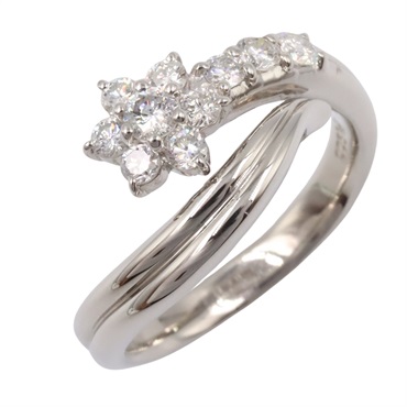 JEWELRY Diamond Ring Pt900 Platinum Used women US size 6.75