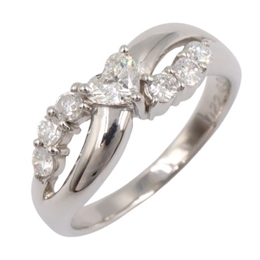 JEWELRY Diamond Ring Pt900 Platinum Used women US size 5.5
