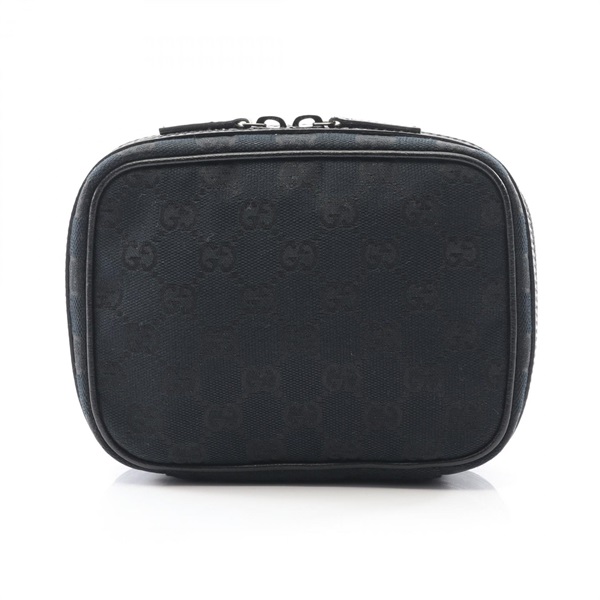 GUCCI GG canvas Pouch Case 153129 leather Black Used Women GG