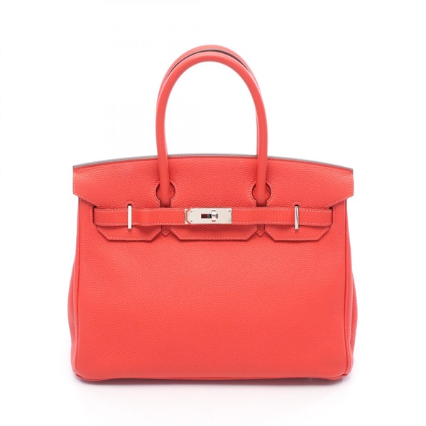 HERMES Birkin 30 Handbag 027633CC Togo leather Red Rouge pivoine Used SHW R