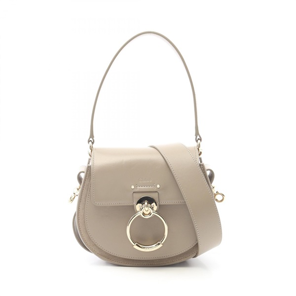 Chloe Small TESS Shoulder Handbag leather Greige Used Women