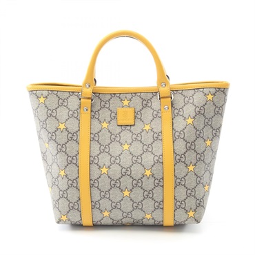 GUCCI Gucci Children's GG Star Tote Bag 297557 canvas leather Beige Yellow Used