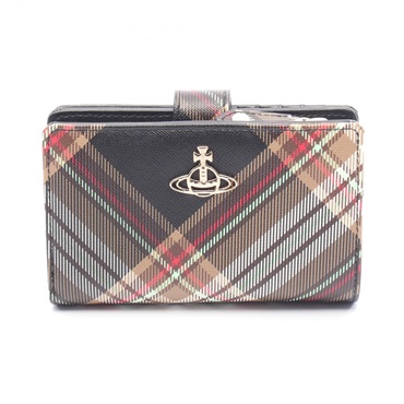 Vivienne Westwood ZIP CARD WALLET 51080028US001KD101 canvas Brown Multicolor NEW