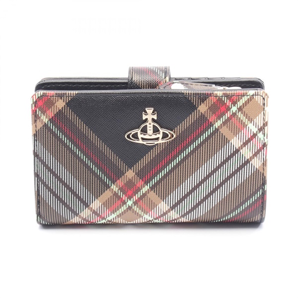 Vivienne Westwood ZIP CARD WALLET 51080028US001KD101 canvas Brown Multicolor NEW