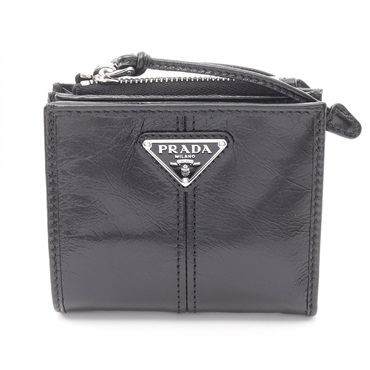 PRADA SOFT LUX Bi-fold Wallet 2ML0492CX7F0002 Leather Black NEW Unisex