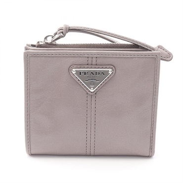PRADA Soft Lux Bi-fold Wallet 2ML0492CX7F0116 Leather Gray NEW Unisex