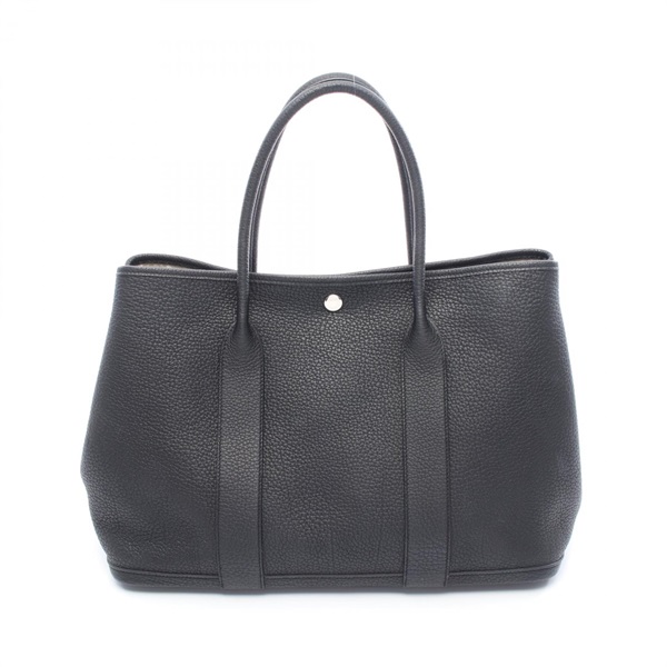 HERMES Garden party PM Hand Tote Bag Negonda leather Black Used Women SHW D