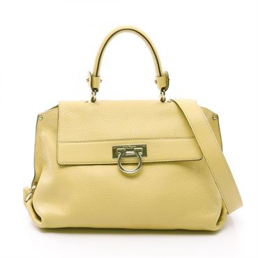 Salvatore Ferragamo Sofia Gancini Shoulder Handbag 21 A896 leather Yellow Used