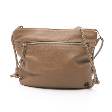 GUCCI Interlocking G Shoulder Bag 268244 leather Brown Used Women