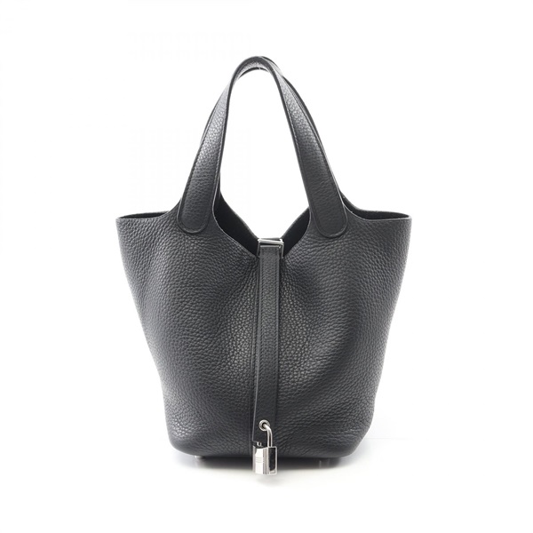 HERMES Picotin Lock PM Handbag 056289CK Clemence leather Black Used Women Y SHW