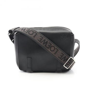 LOEWE Military Messenger Bag XS Shoulder Bag B553A72X21 Leather Black Used mens