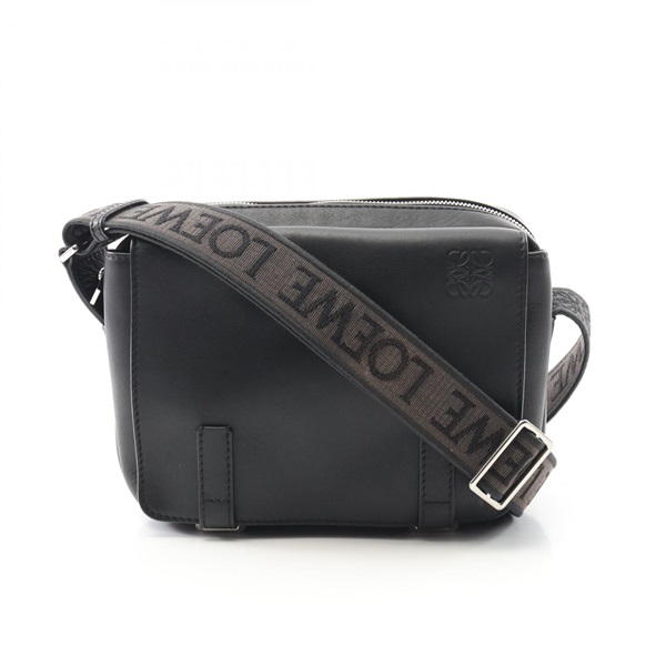 LOEWE Military Messenger Bag XS Shoulder Bag B553A72X21 Leather Black Used mens