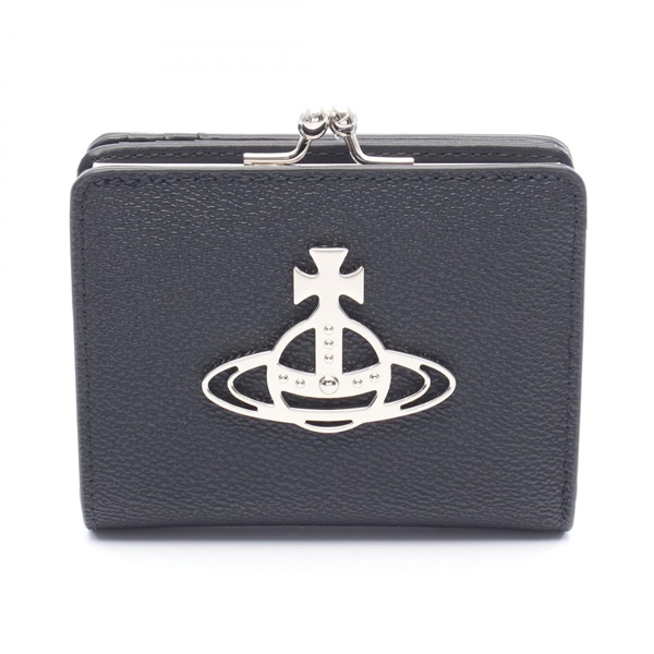 Vivienne Westwood Annie Wallet With Coin Pocket Orb Bi-fold Leather Black NEW