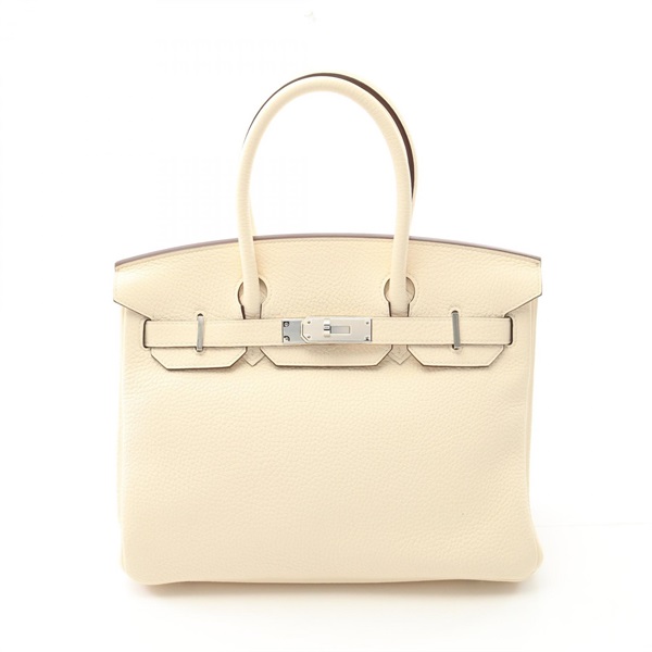 HERMES Birkin 30 Handbag Clemence leather Beige Nata Used Women U SHW