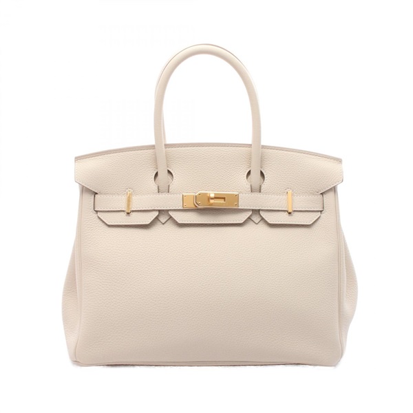 HERMES Birkin 30 Handbag 027633CC Togo leather Beige Cle Used Women U GHW