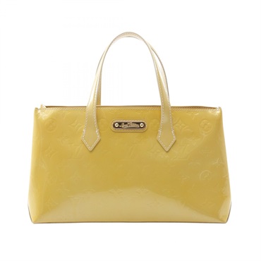 LOUIS VUITTON Wilsher PM Hand Tote Bag M91452 Vernis leather Beige Used Women LV