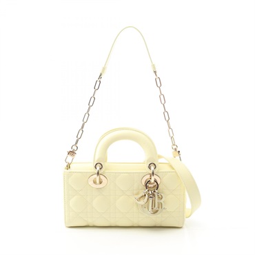 Christian Dior LADY D-Joy Small Cannage Handbag M0613ONGE_M900 leather Yellow
