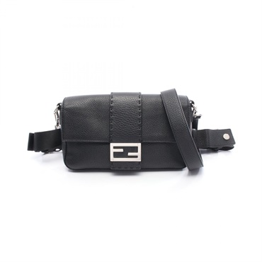 FENDI Mamma bucket Waist bag 7VA472 leather Black Used Women