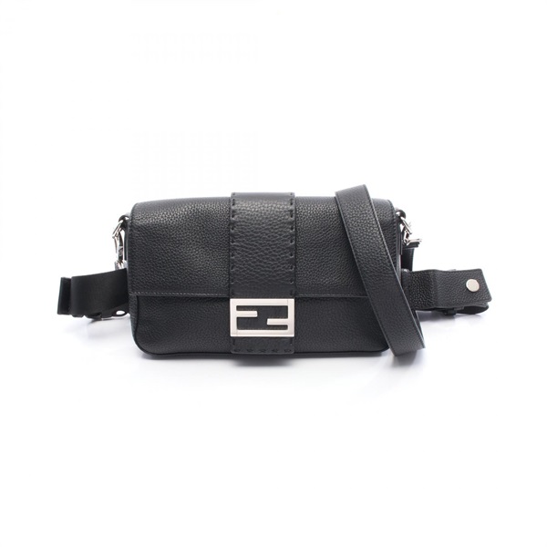 FENDI Mamma bucket Waist bag 7VA472 leather Black Used Women