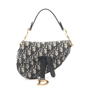 Christian Dior Saddle Oblique Handbag M0447CTZQ_M928 canvas leather Beige used
