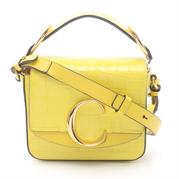 Chloe CHROE C Handbag Crossbody Shoulder CHC19US193 leather Yellow Used Women