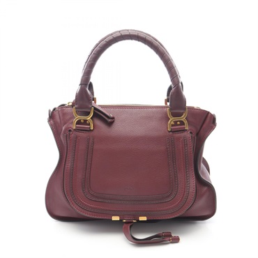 Chloe MARCIE Mercy Handbag leather Bordeaux Used Women
