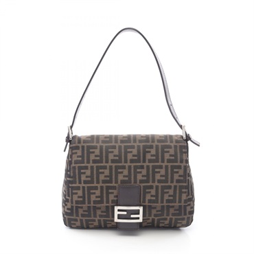 FENDI Mamma bucket Shoulder Bag 26325 canvas leather Brown Used Women