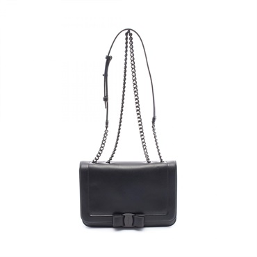 Salvatore Ferragamo Vara ribbon Chain Shoulder Bag FZ-21G878 leather Black Used