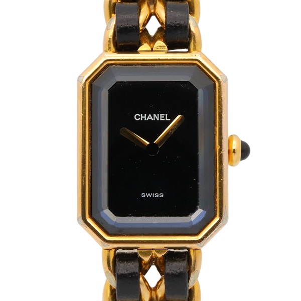 CHANEL Premiere L Wrist Watch H0001 Quartz Gold Plated leather Used Women CC
