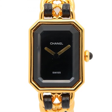CHANEL Premiere S Wrist Watch H0001 Quartz Gold Plated Leather belt Used Women