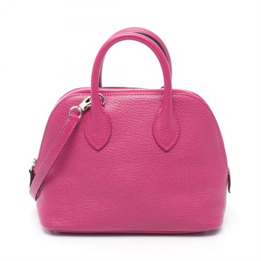 HERMES Bolide1923 Mini Shoulder Handbag Chevre leather Rose purple Used A SHW