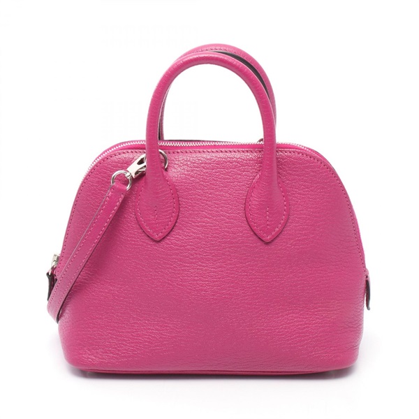 HERMES Bolide1923 Mini Shoulder Handbag Chevre leather Rose purple Used A SHW