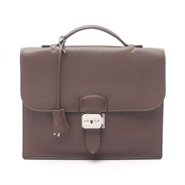 HERMES Sac A depeche 27 Business bag Fjord leather Brown Havane Used mens K SHW