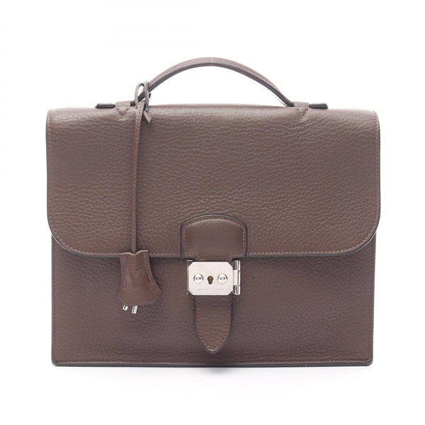 HERMES Sac A depeche 27 Business bag Fjord leather Brown Havane Used mens K SHW