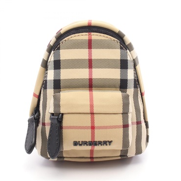 BURBERRY MS MINI JETT YYN Backpack Charm 8069827 canvas leather Beige Black NEW