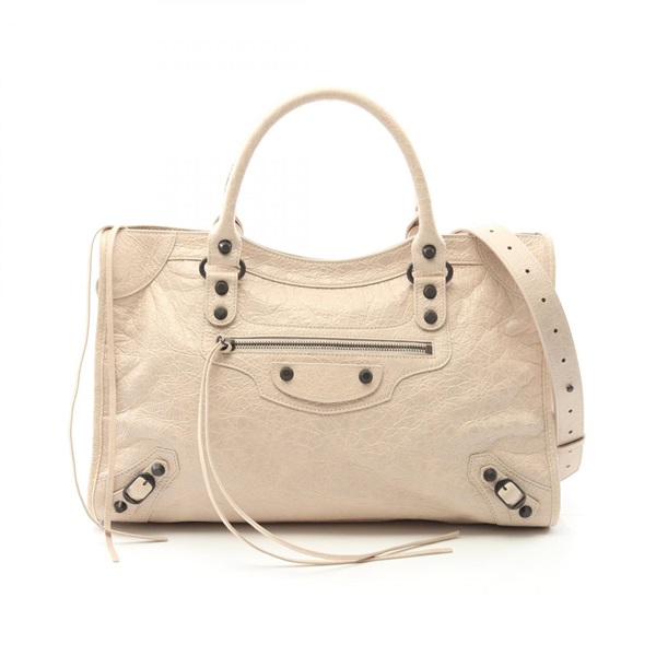 BALENCIAGA City Medium Shoulder Handbag 8230582ABEK29 leather Beige NEW Women