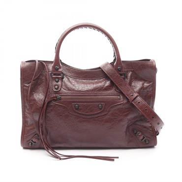 BALENCIAGA City Medium Shoulder Handbag 8230582ABEK6034 leather Bordeaux NEW