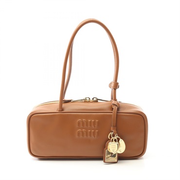Miu Miu Bo Small Shoulder Handbag 5BB173 leather Brown NEW Women