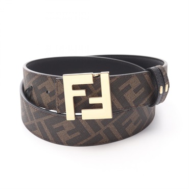 FENDI FF Square Belt 7C0424AGR9F18I095 leather Brown Black #95 NEW mens